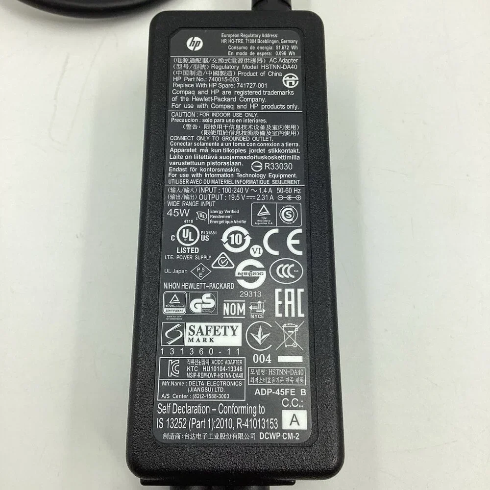 Genuine HP AC Adapter HSTNN-DA40 Laptop Charger 45W Blue Tip